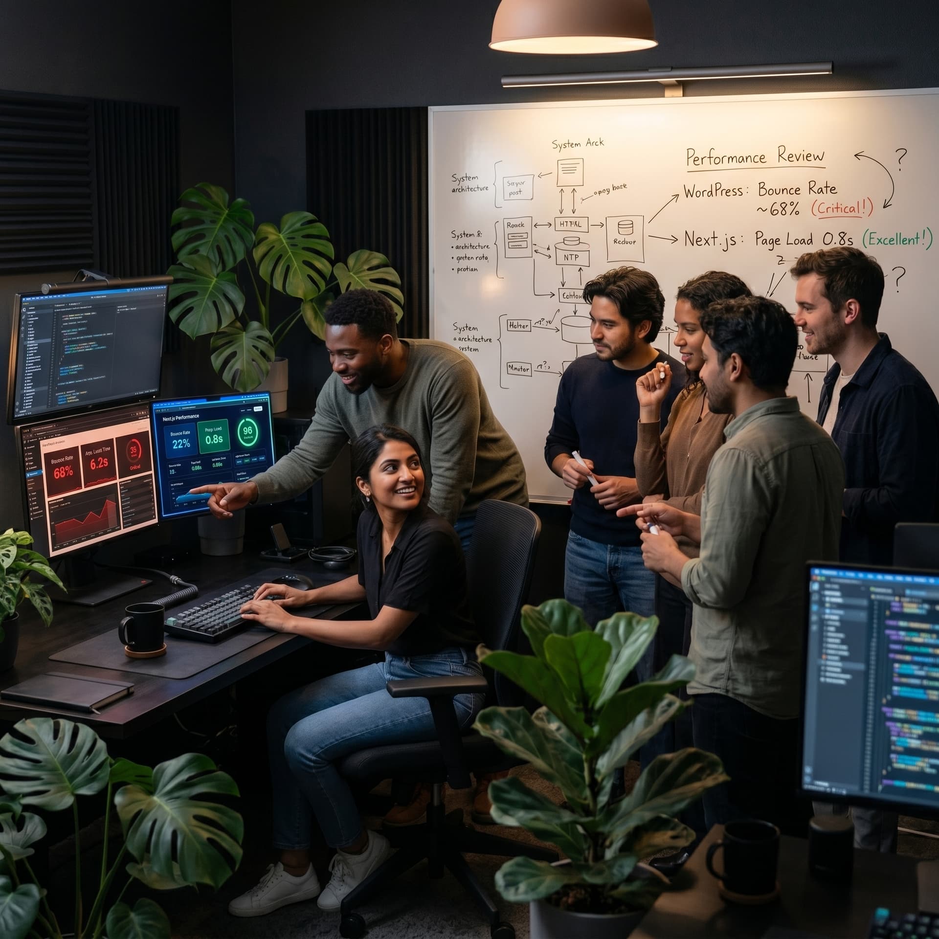 Codex Devware team reviewing Next.js vs WordPress performance